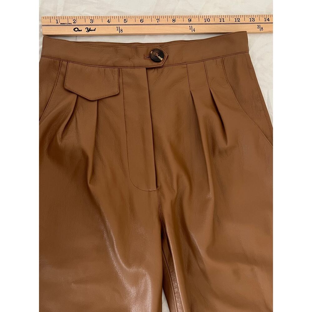 Nanushka Mitsu Vegan Leather Tapered Trousers Size S - Picture 9 of 11